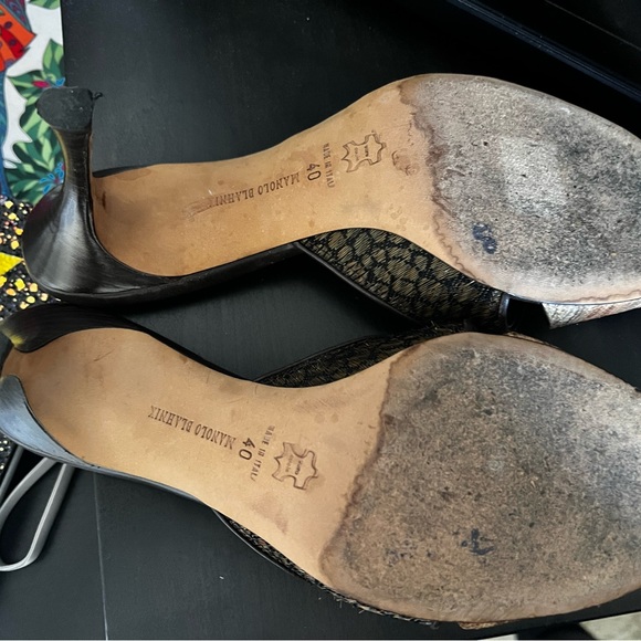 Manolo Blahnik® ♥︎ Mixed Media Kitten Heels ♥︎ - Picture 2 of 4